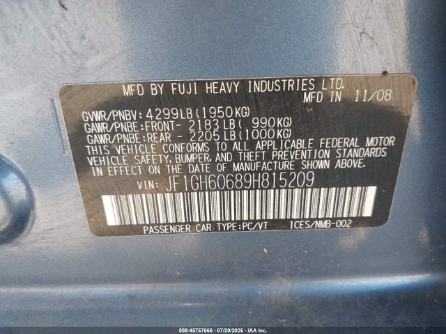 2009 Subaru IMPREZA 2.5I 照片 9