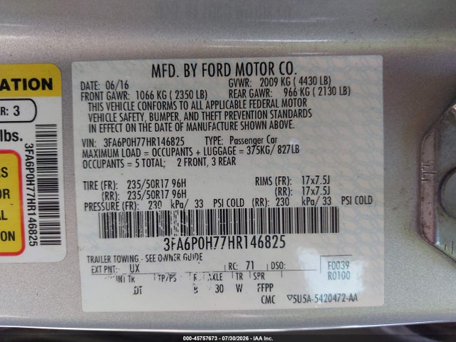 2017 FORD FUSION SE 9