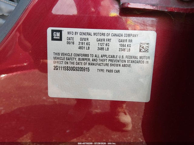 صورة 9 لـ 2016 Chevrolet IMPALA 2LT