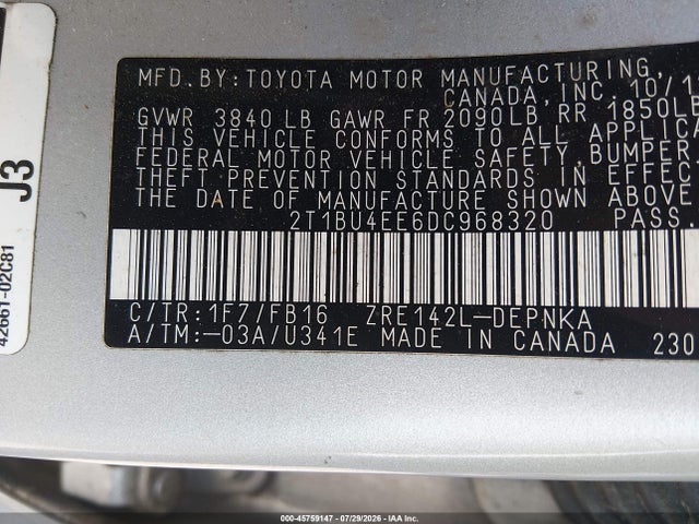 2013 Toyota COROLLA LE — фото 9