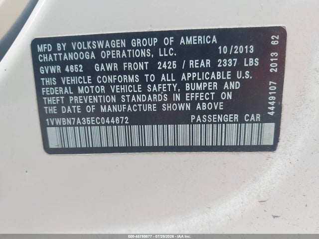 2014 Volkswagen PASSAT 2.0L TDI SE 照片 9