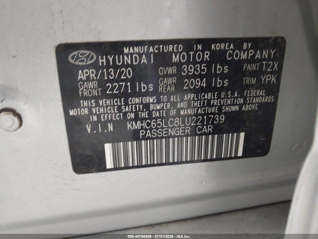 2020 HYUNDAI IONIQ HYBRID BLUE 9