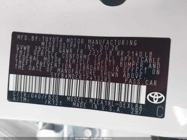 صورة 9 لـ 2026 Toyota COROLLA LE