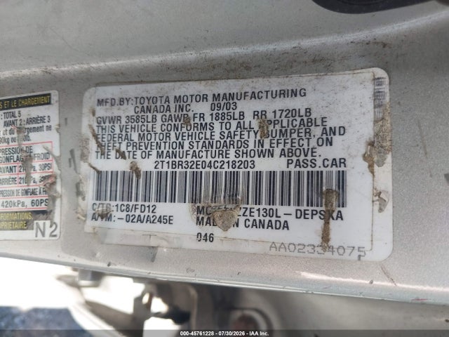 صورة 9 لـ 2004 Toyota COROLLA S