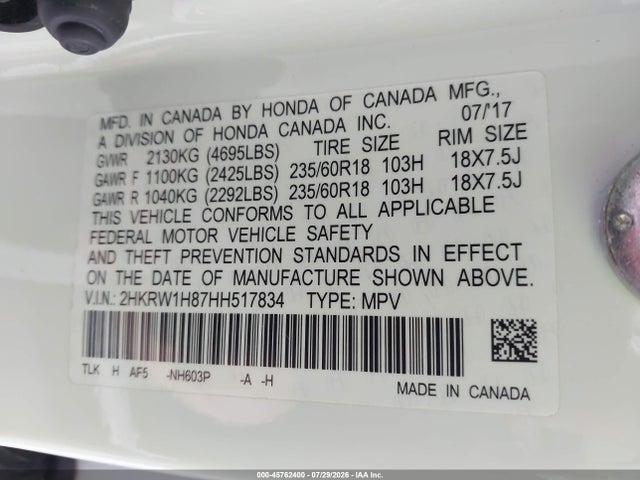 2017 HONDA CR-V EX-L/EX-L NAVI 9