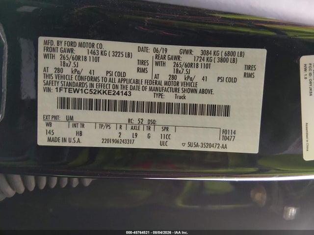 2019 FORD F-150 LARIAT 9