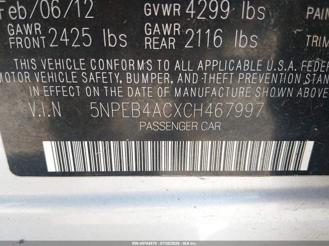 2012 Hyundai SONATA GLS 照片 9