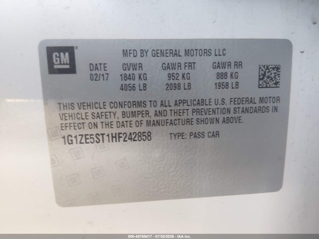 2017 Chevrolet MALIBU 1LT 照片 9