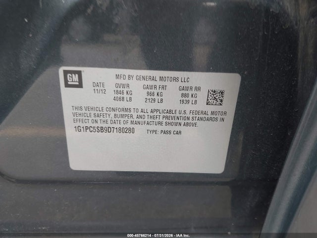 2013 Chevrolet CRUZE 1LT AUTO photo 9
