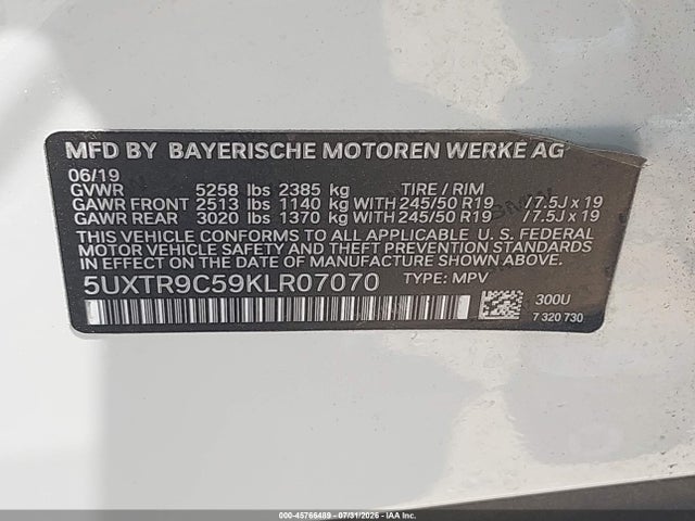 2019 BMW X3 XDRIVE30I 9