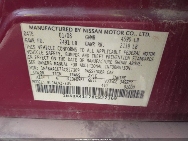 صورة 9 لـ 2008 Nissan MAXIMA 3.5 SE