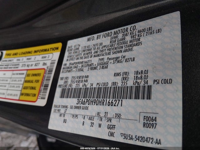 صورة 9 لـ 2017 FORD FUSION SE