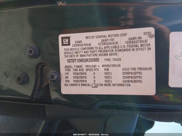 صورة 9 لـ 2002 GMC SONOMA SLS