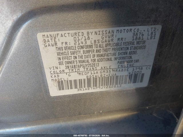 2018 Nissan SENTRA S photo 9