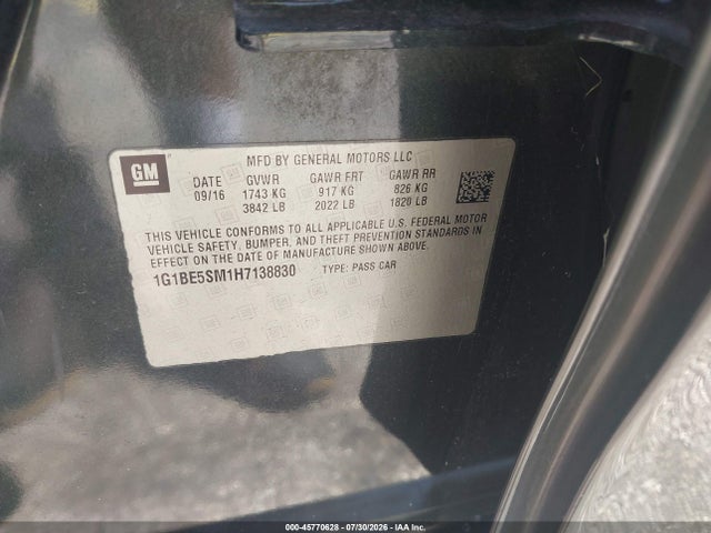 2017 Chevrolet CRUZE LT AUTO photo 9
