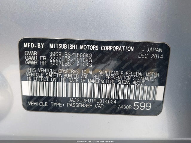 صورة 9 لـ 2015 Mitsubishi LANCER ES
