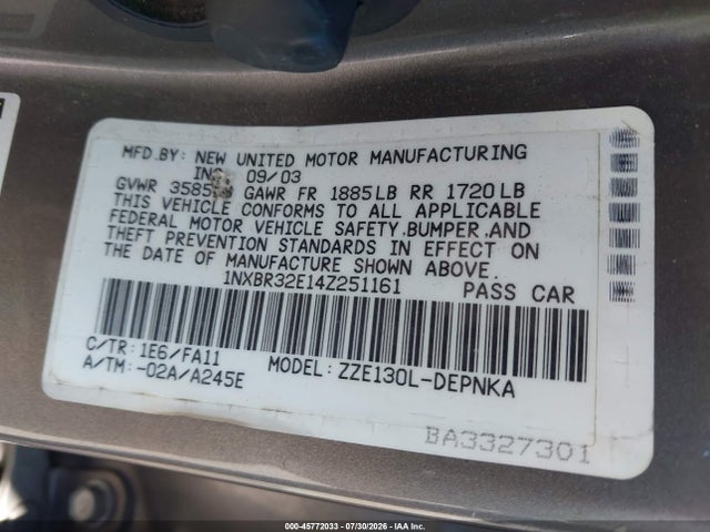 2004 Toyota COROLLA LE photo 9