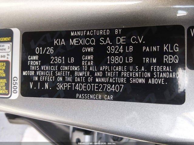 2026 KIA K4 LXS 9