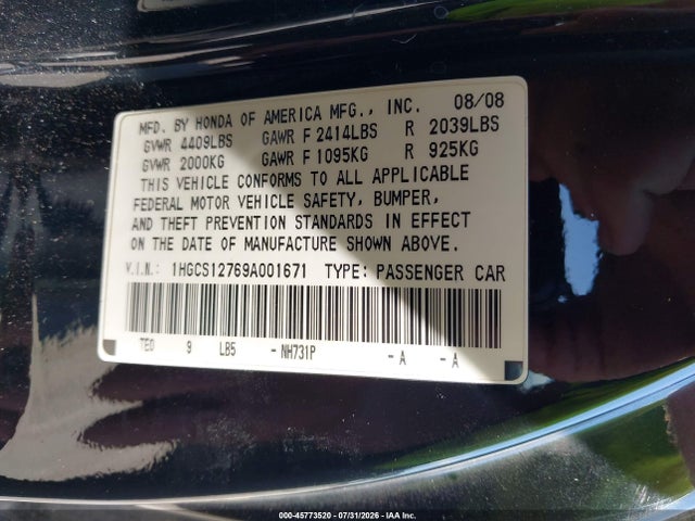 2009 Honda ACCORD 2.4 EX 照片 9