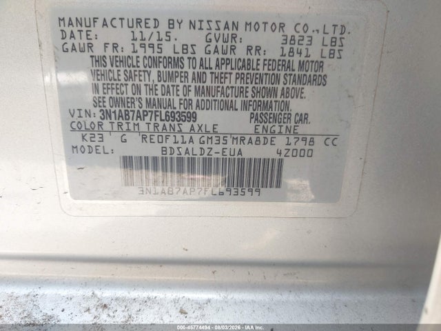2015 Nissan SENTRA SV — фото 9