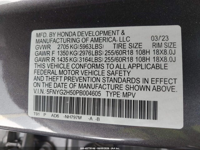 2023 HONDA PILOT 2WD EX-L 7 PASSENGER 9