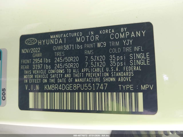 2023 HYUNDAI PALISADE SEL 9