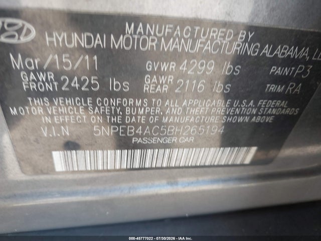 صورة 9 لـ 2011 Hyundai SONATA GLS