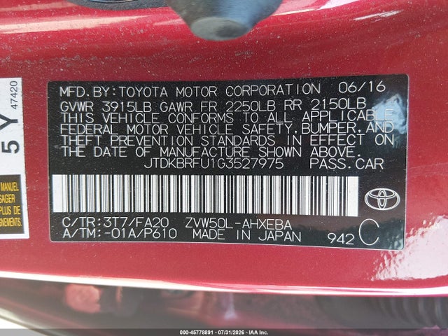 2016 Toyota PRIUS TWO 照片 9