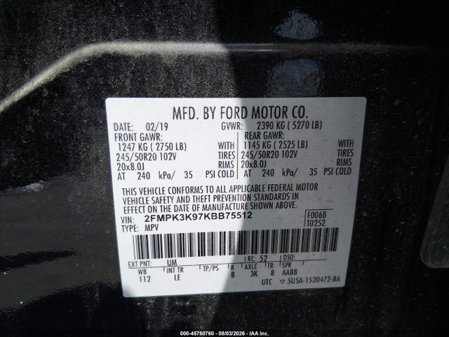 2019 FORD EDGE TITANIUM 9