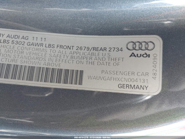 2012 AUDI S5 PRESTIGE — фото 9