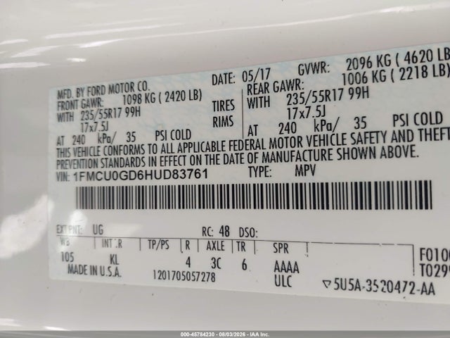 2017 FORD ESCAPE SE 9
