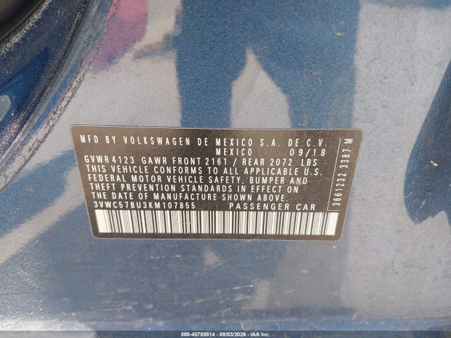 2019 VOLKSWAGEN JETTA 1.4T R-LINE/1.4T S/1.4T SE 9