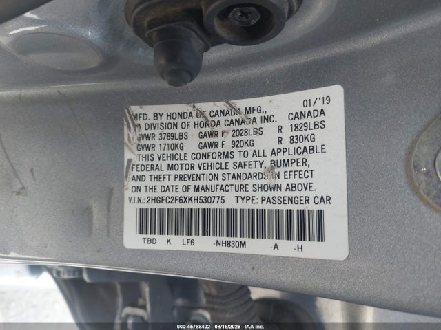2019 HONDA CIVIC LX 9