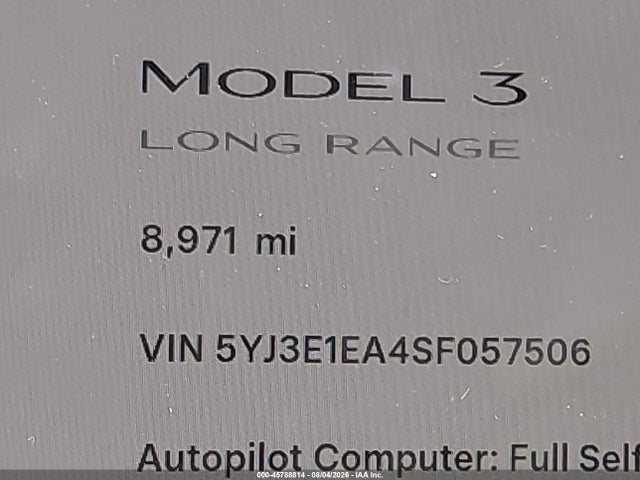 2025 Tesla MODEL 3 LONG RANGE REAR-WHEEL DRIVE/STANDARD REAR- — фото 13