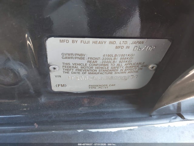 2003 Subaru IMPREZA WRX 照片 9
