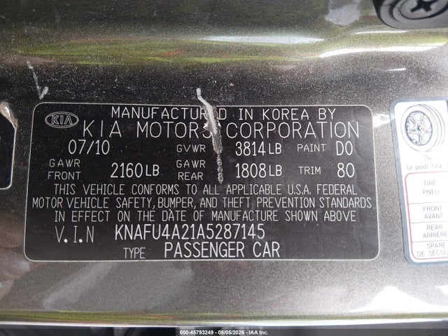 صورة 9 لـ 2010 KIA FORTE EX