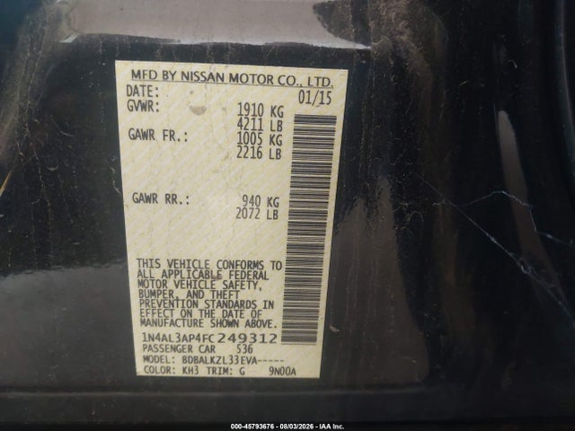 2015 Nissan ALTIMA 2.5 SV — фото 9