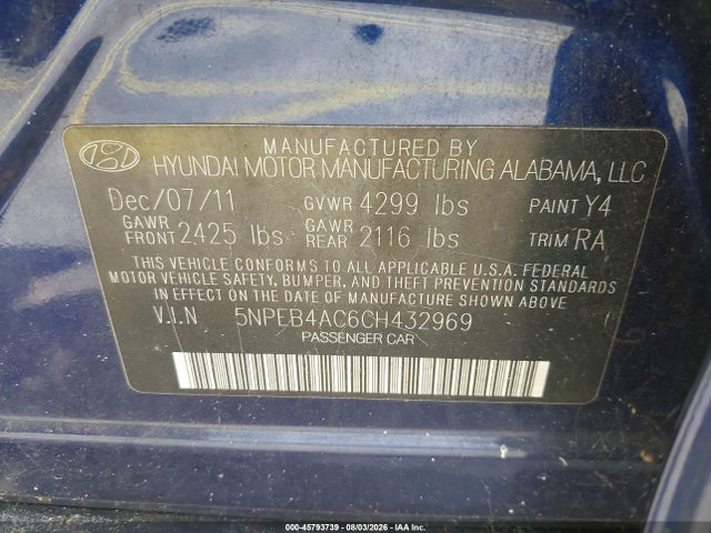 2012 Hyundai SONATA GLS photo 9