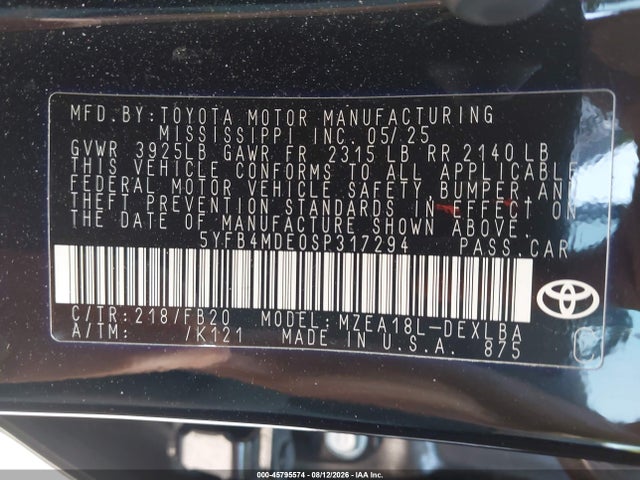 2025 TOYOTA COROLLA LE 9