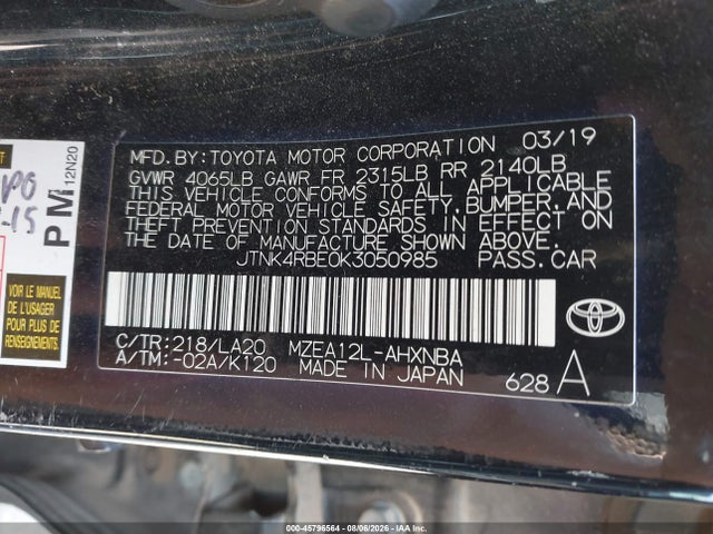 2019 TOYOTA COROLLA XSE 9
