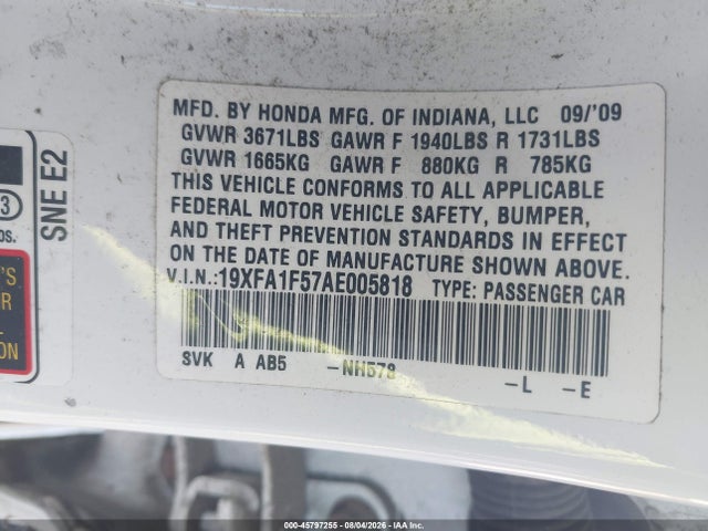 2010 Honda CIVIC LX — фото 9