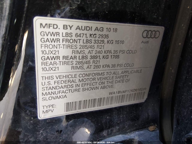 2019 AUDI Q8 55 PREMIUM 9