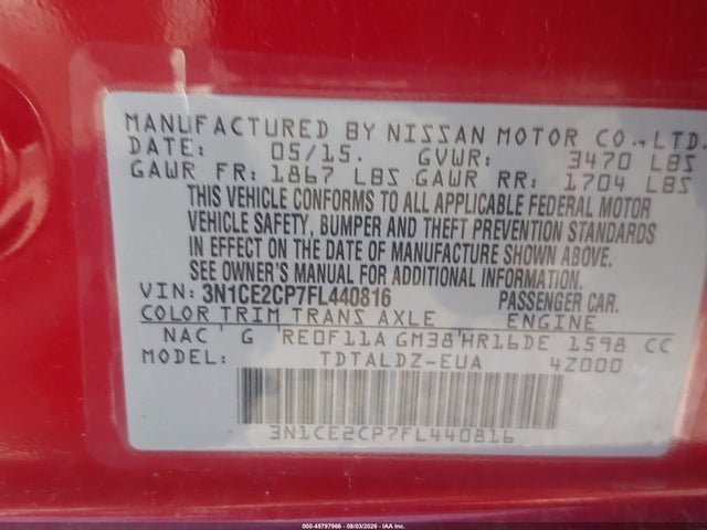 2015 Nissan VERSA NOTE SV 照片 9