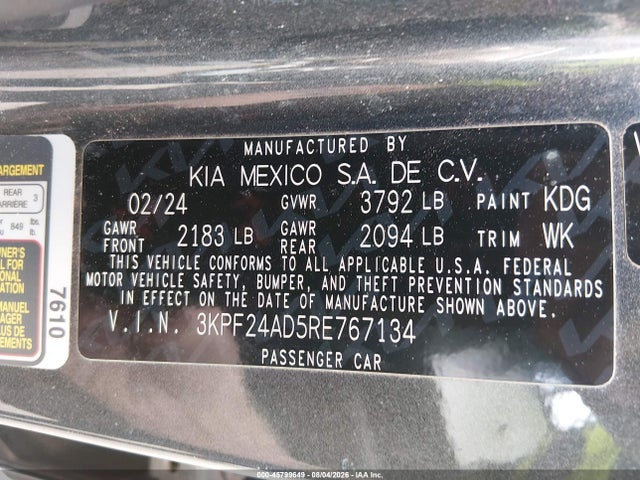 2024 KIA FORTE LXS 照片 9