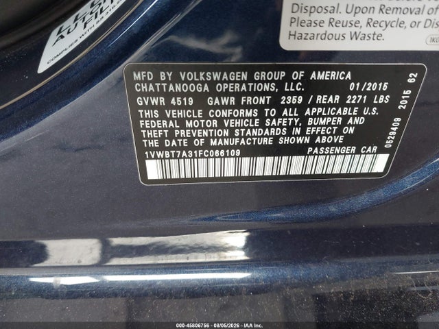 صورة 9 لـ 2015 Volkswagen PASSAT 1.8T SE