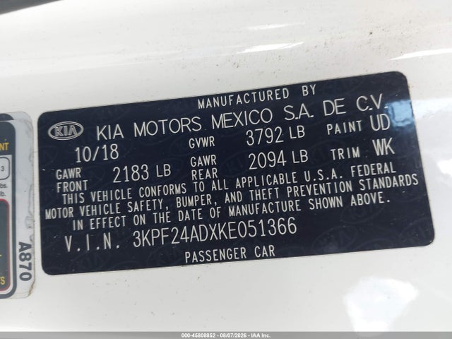 2019 KIA FORTE LXS 照片 9