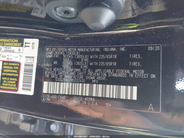 2021 TOYOTA HIGHLANDER XLE 9