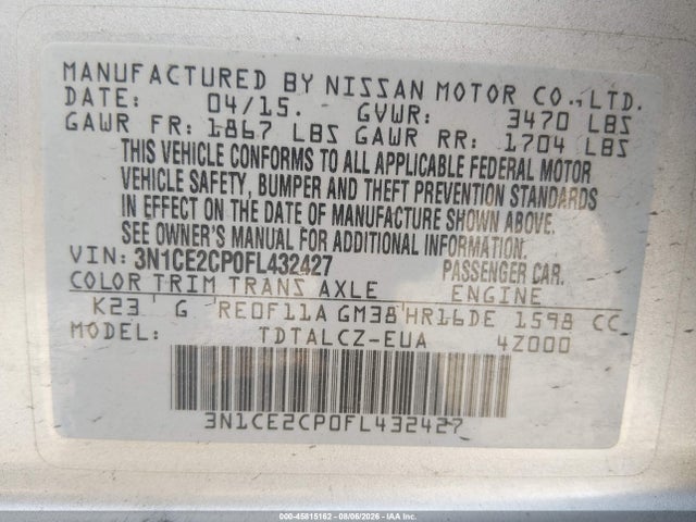 صورة 9 لـ 2015 Nissan VERSA NOTE S PLUS
