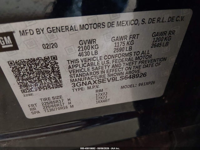 2020 CHEVROLET EQUINOX AWD LS 9