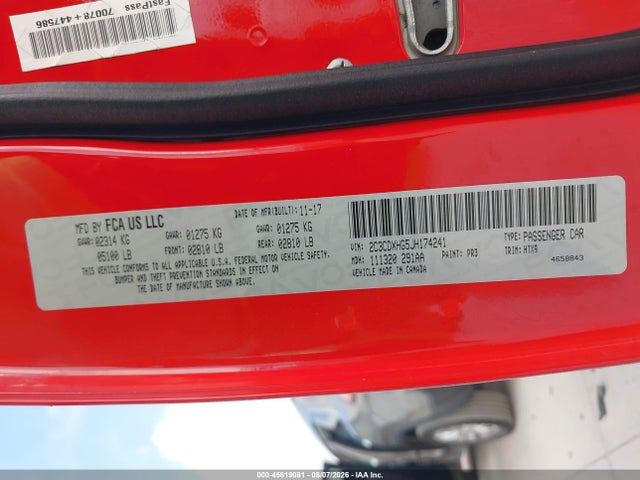 2018 DODGE CHARGER SXT PLUS RWD 9